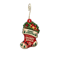 Shabby Shack — Christmas custom wood ornament OC2163, photographic gold spiral hook