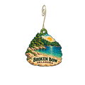 Shabby Shack — Local inspiration custom wood ornament OC2164, photographic gold spiral hook