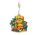 Rewind — Store identity custom wood ornament OC2165, photographic gold spiral hook