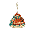 Rewind — Local inspiration custom wood ornament OC2167, photographic gold spiral hook