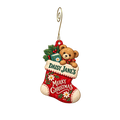 Daisy Jane's — Christmas custom wood ornament OC2172, photographic gold spiral hook