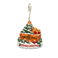 The Orange Crate Too — Christmas custom wood ornament OC2175, photographic gold spiral hook
