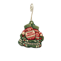 The Girls & Me Boutique — Christmas custom wood ornament OC2178, photographic gold spiral hook