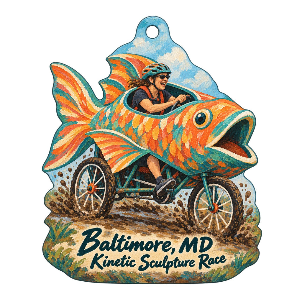 Sideshow - Museum Store at the American Visionary Art Museum Town Icon custom wood ornament OC217 on white