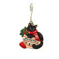 Open, Dead Inside — Christmas custom wood ornament OC2184, photographic gold spiral hook