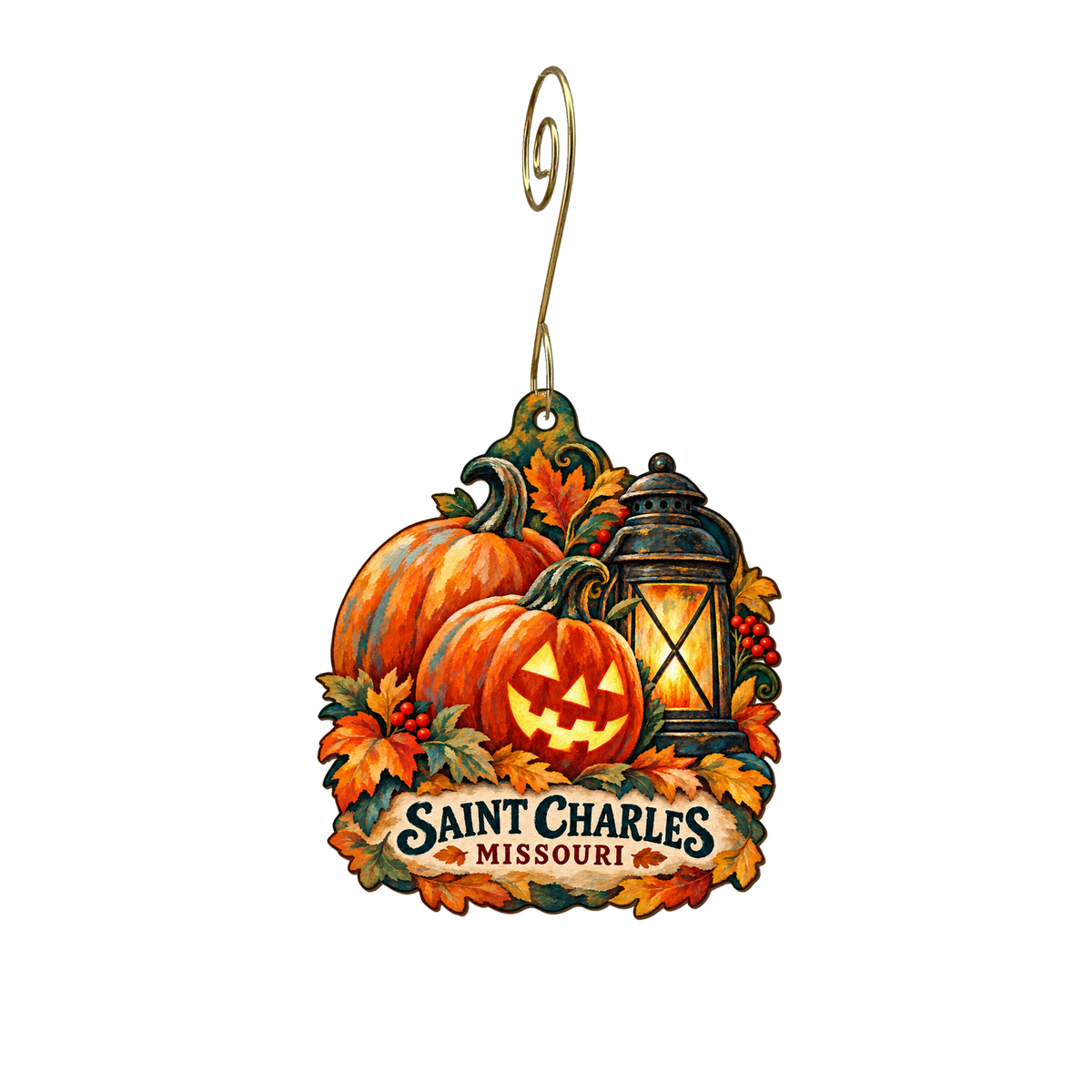 Open, Dead Inside — Local inspiration custom wood ornament OC2185, photographic gold spiral hook