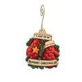 A Heart for Art — Christmas custom wood ornament OC2187, photographic gold spiral hook