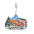 Visit Cedar City — Christmas custom wood ornament OC2190, photographic gold spiral hook