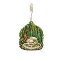 The Willow's Day Spa — Store identity custom wood ornament OC2192, photographic gold spiral hook