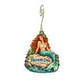 Treasure Cove — Store identity custom wood ornament OC2195, photographic gold spiral hook