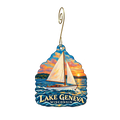 Treasure Cove — Local inspiration custom wood ornament OC2197, photographic gold spiral hook