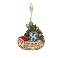 Saint Mary's College Museum of Art Store — Christmas custom wood ornament OC2199, photographic gold spiral hook