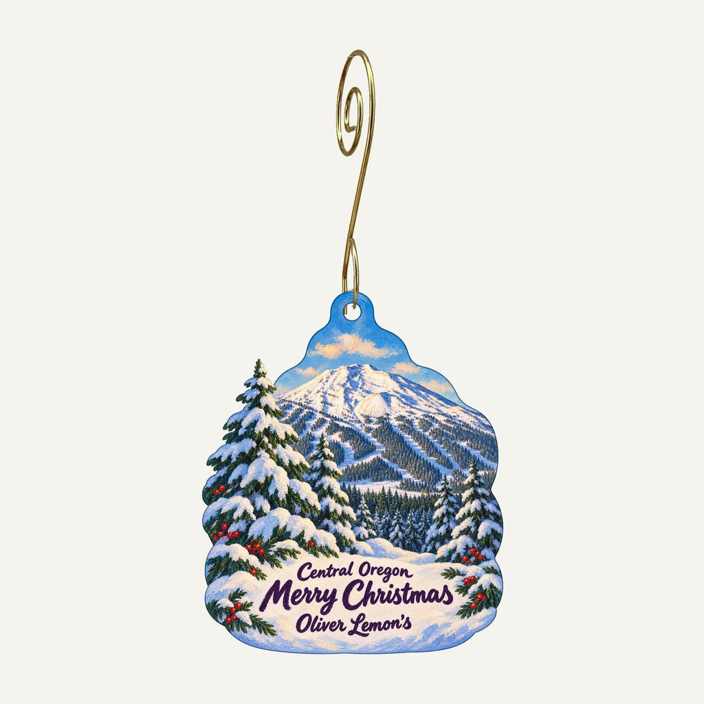 Oliver Lemon's Christmas custom wood ornament OC219 hanging on hook