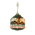 The Davis Music Shop — Christmas custom wood ornament OC2202, photographic gold spiral hook