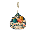 Imaginations USA — Store identity custom wood ornament OC2216, photographic gold spiral hook