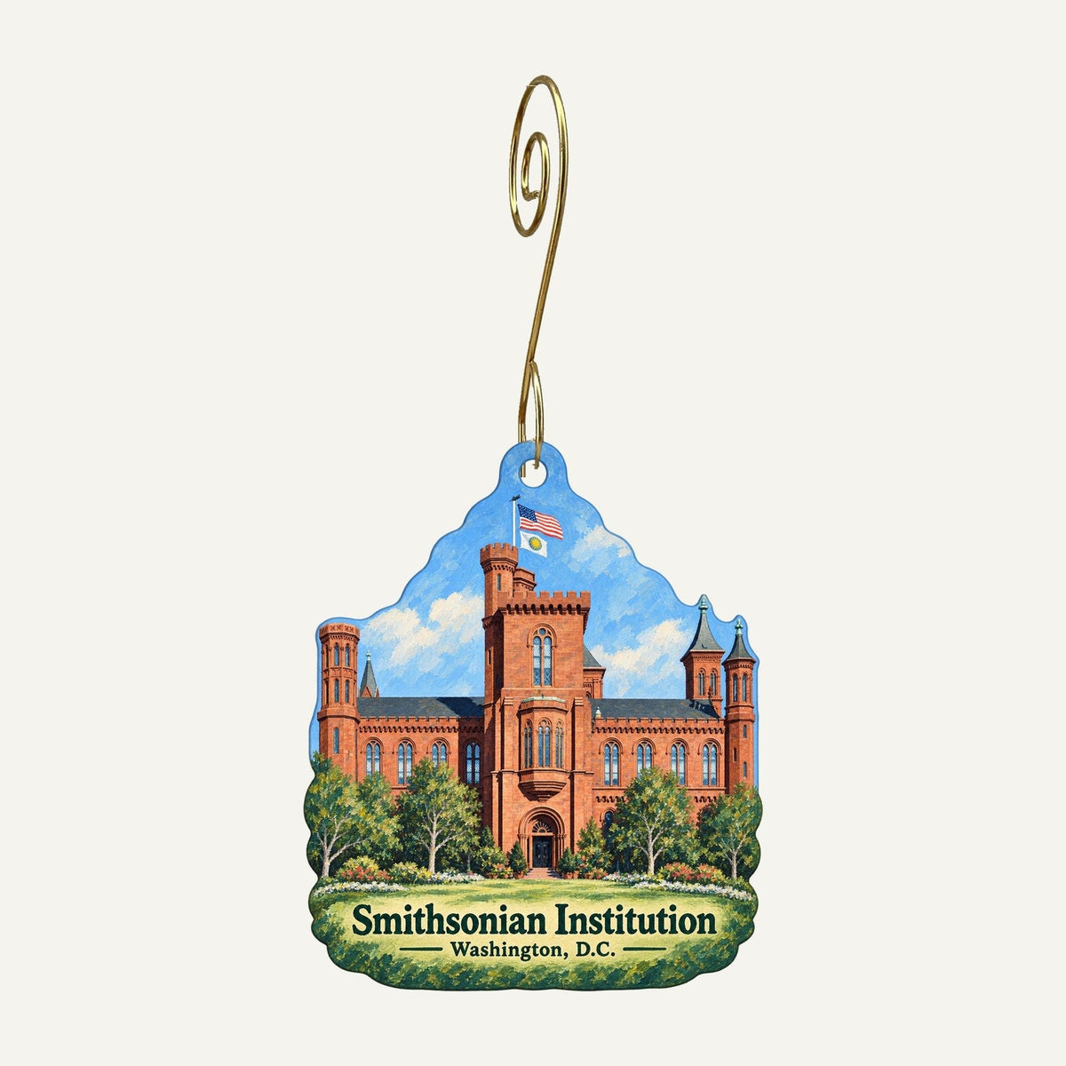 Smithsonian Museum Stores - NMAH receiving dock Logo custom wood ornament OC221 hanging on hook