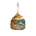 Town of Grottoes Parks and Tourism Department / Grand Caverns — Local inspiration custom wood ornament OC2221, photographic gold spiral hook