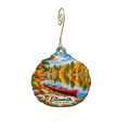 207mainer — Local inspiration custom wood ornament OC2233, photographic gold spiral hook