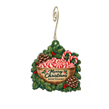 Valu drug — Christmas custom wood ornament OC2235, photographic gold spiral hook