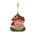 Perry's Parcel and Gift — Christmas custom wood ornament OC2241, photographic gold spiral hook