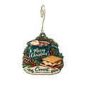 Covert/South Haven KOA — Christmas custom wood ornament OC2250, photographic gold spiral hook