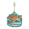 Sun and Surf Beach Shop — Local inspiration custom wood ornament OC2263, photographic gold spiral hook