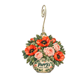 Poppy's Rail Trail — Store identity custom wood ornament OC2264, photographic gold spiral hook