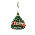 Monterey Museum of Art — Christmas custom wood ornament OC2274, photographic gold spiral hook