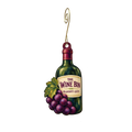 The Wine Bin — Store identity custom wood ornament OC2282, photographic gold spiral hook