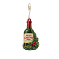 The Wine Bin — Christmas custom wood ornament OC2283, photographic gold spiral hook