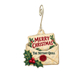 The Nittany Quill — Christmas custom wood ornament OC2286, photographic gold spiral hook