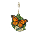 Airlie Gardens Gift Shop — Store identity custom wood ornament OC2300, photographic gold spiral hook