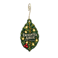 Airlie Gardens Gift Shop — Christmas custom wood ornament OC2301, photographic gold spiral hook