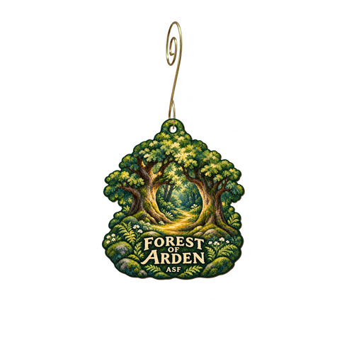 Alabama Shakesepeare Festival gift shop — Local inspiration custom wood ornament OC2308, photographic gold spiral hook