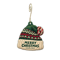 Headlines Boutique — Christmas custom wood ornament OC2310, photographic gold spiral hook