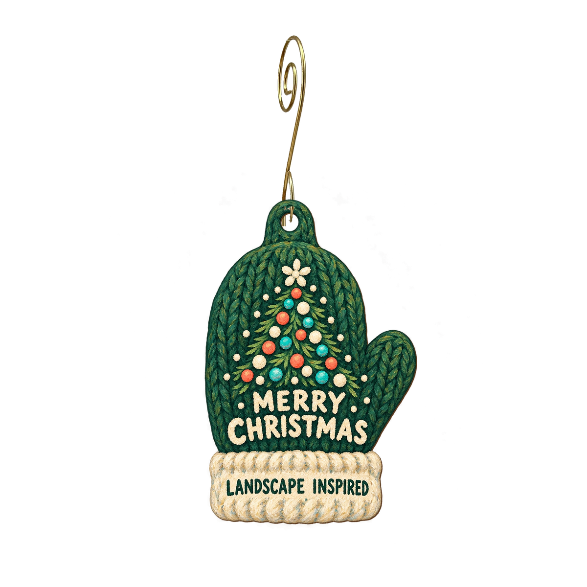 Landscape Inspired Gallery (and Beads!) — Christmas custom wood ornament OC2322, photographic gold spiral hook