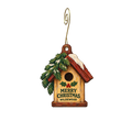Wildewood — Christmas custom wood ornament OC2325, photographic gold spiral hook