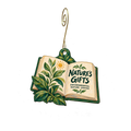Nature's Gifts at the Environmental Nature Center — Store identity custom wood ornament OC2327, photographic gold spiral hook