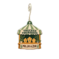 Mo, Jo & Zoe — Local inspiration custom wood ornament OC2335, photographic gold spiral hook