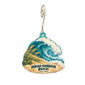 Coco Lobo Boutique — Local inspiration custom wood ornament OC2338, photographic gold spiral hook