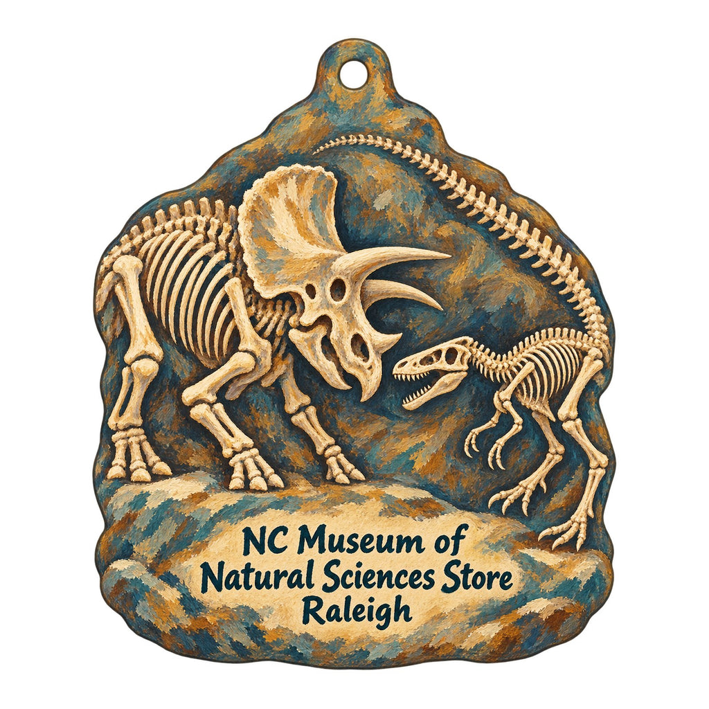 The Museum Store at the North Carolina Museum of Natural Sciences Logo custom wood ornament OC233 on white
