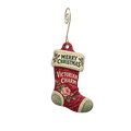 Victorian Charm — Christmas custom wood ornament OC2340, photographic gold spiral hook
