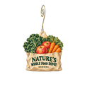 Natures Whole Food Depot — Store identity custom wood ornament OC2342, photographic gold spiral hook
