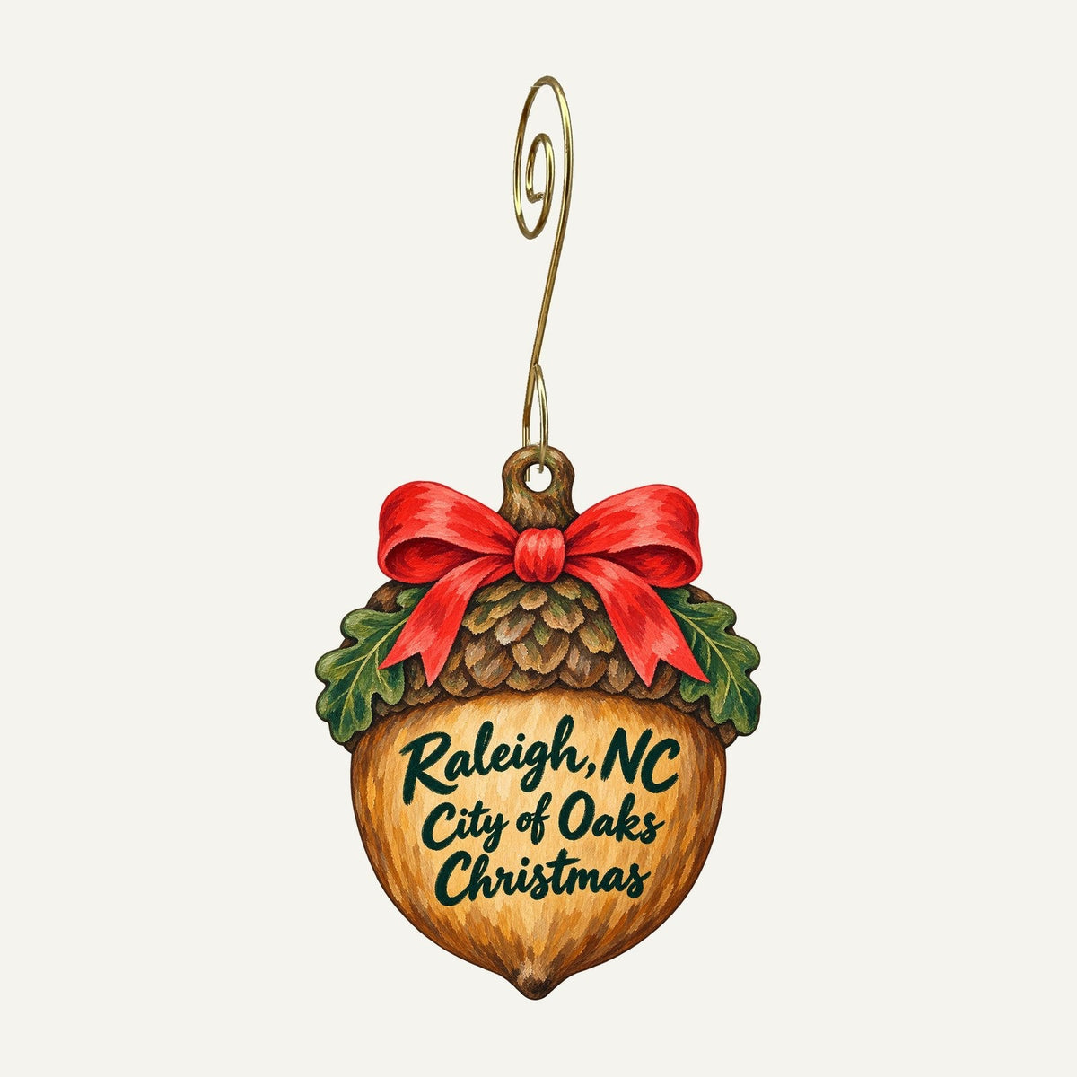 The Museum Store at the North Carolina Museum of Natural Sciences Christmas custom wood ornament OC234 hanging on hook
