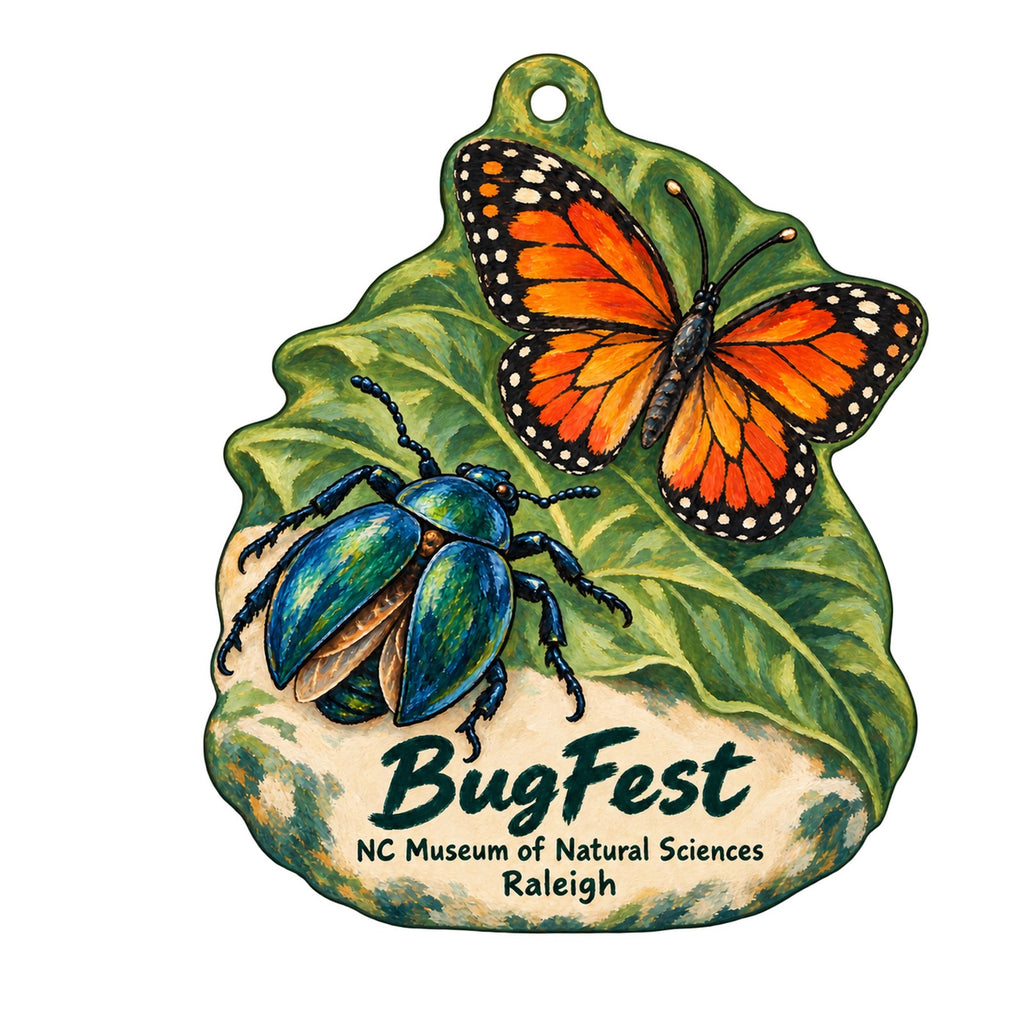 The Museum Store at the North Carolina Museum of Natural Sciences Town Icon custom wood ornament OC235 on white