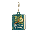 Tualatin Hills Nature Center's Nature Store — Store identity custom wood ornament OC2363, photographic gold spiral hook