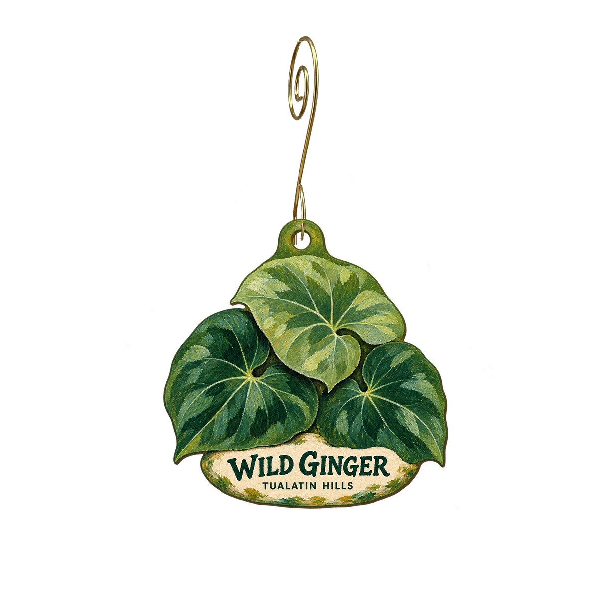 Tualatin Hills Nature Center's Nature Store — Local inspiration custom wood ornament OC2365, photographic gold spiral hook