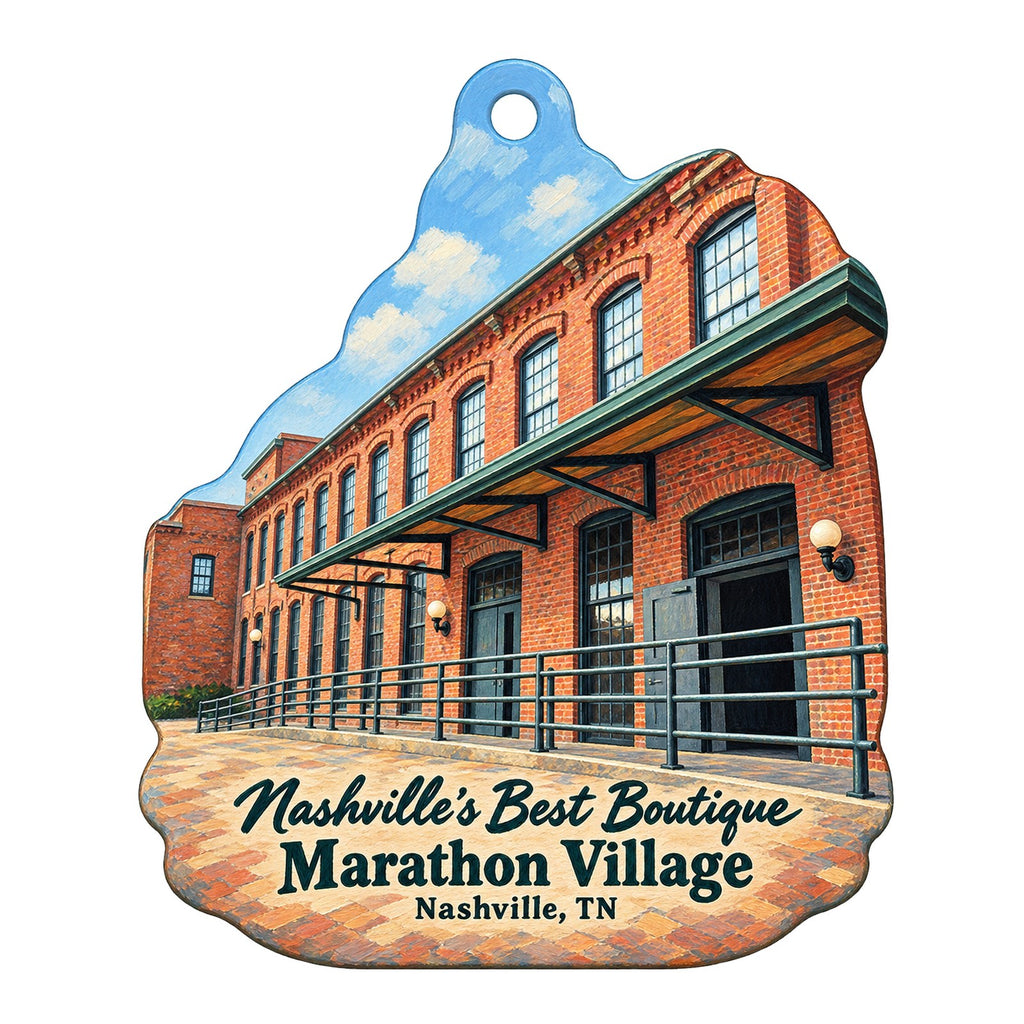 Nashville's Best Boutique Logo custom wood ornament OC236 on white