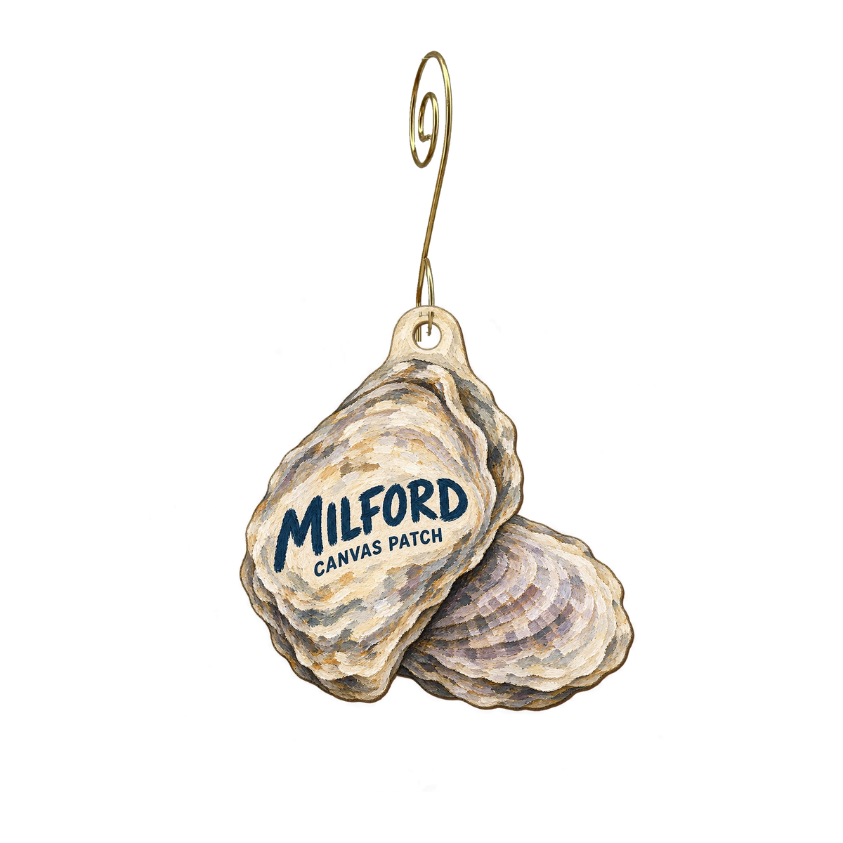 Canvas Patch — Local inspiration custom wood ornament OC2374, photographic gold spiral hook