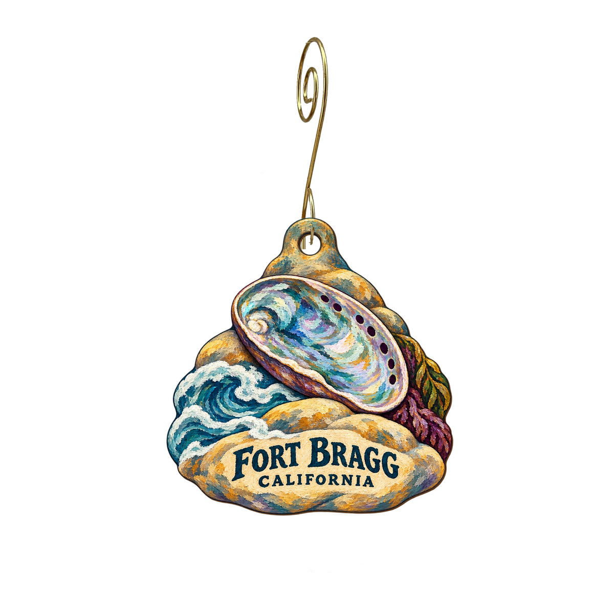 The Quarry — Local inspiration custom wood ornament OC2377, photographic gold spiral hook